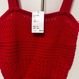 Astr Red Knit Crop Top